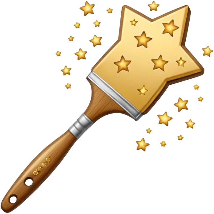 combine painting brush with shiny stars emoji