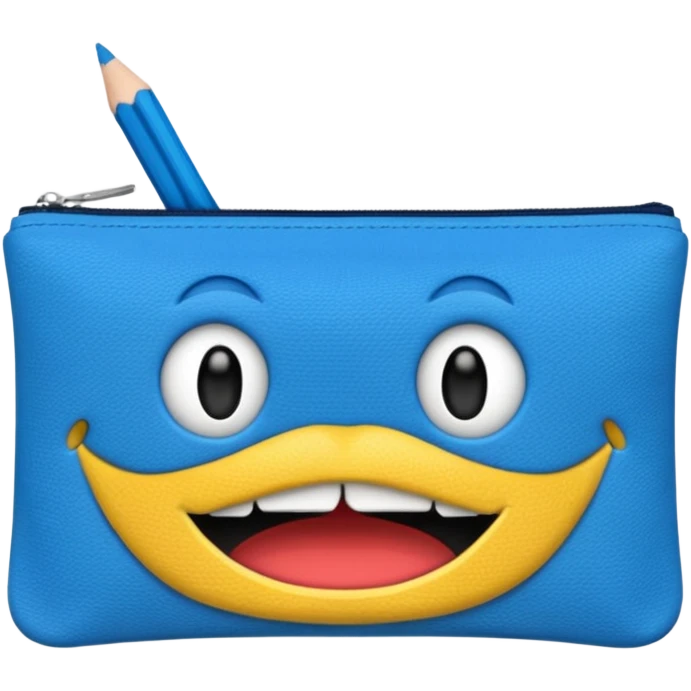Pencil pouch with zipper mouth emoji