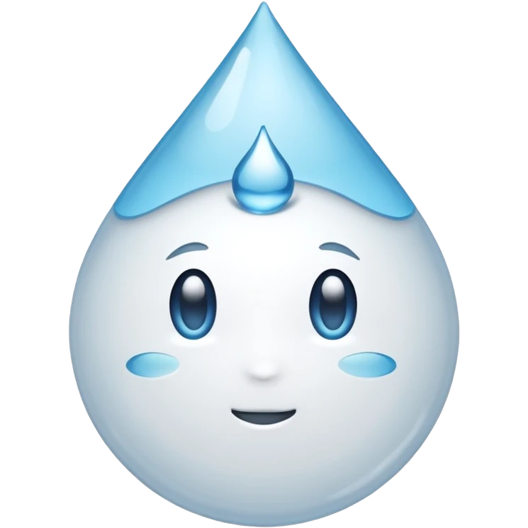 A drop of water in white emoji