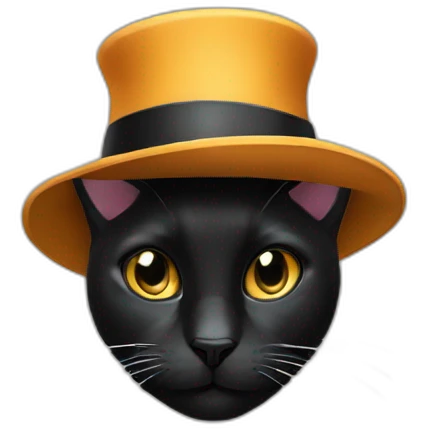 Black cat in hat emoji