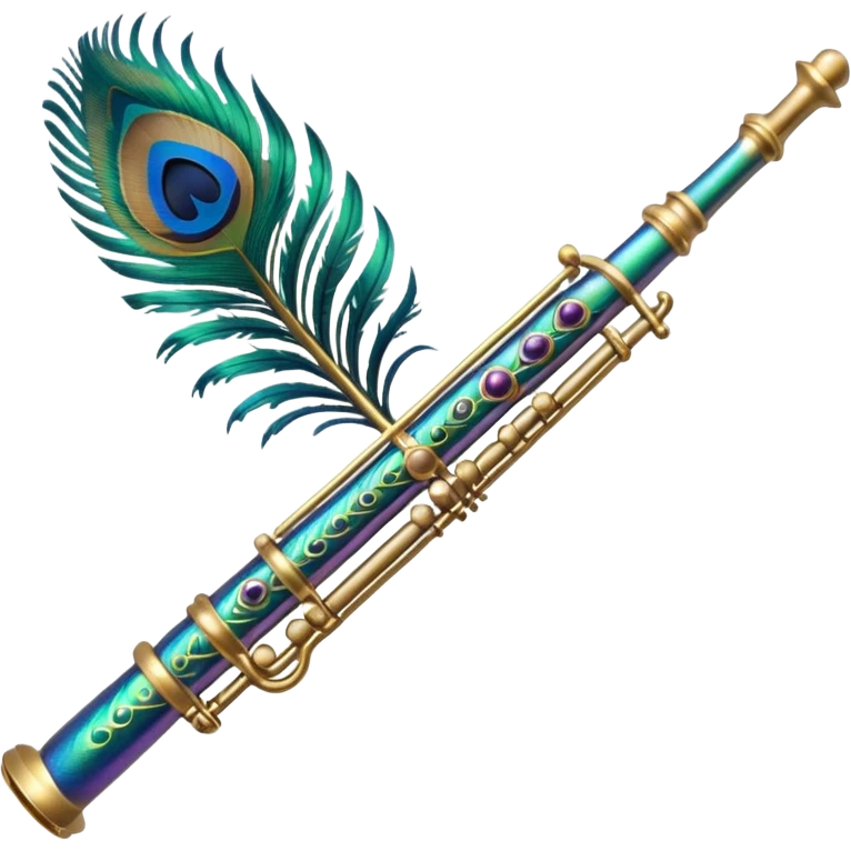 Peacock feather flute emoji