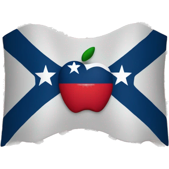 similar shape and shading as all the Apple emojis for flags but for Texas. One star on blue emoji