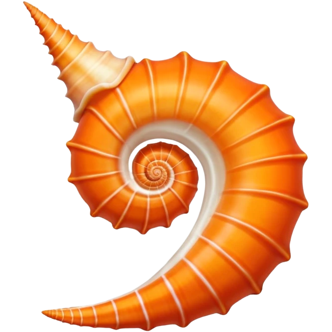 Vibrant orange and white conche sea shell emoji