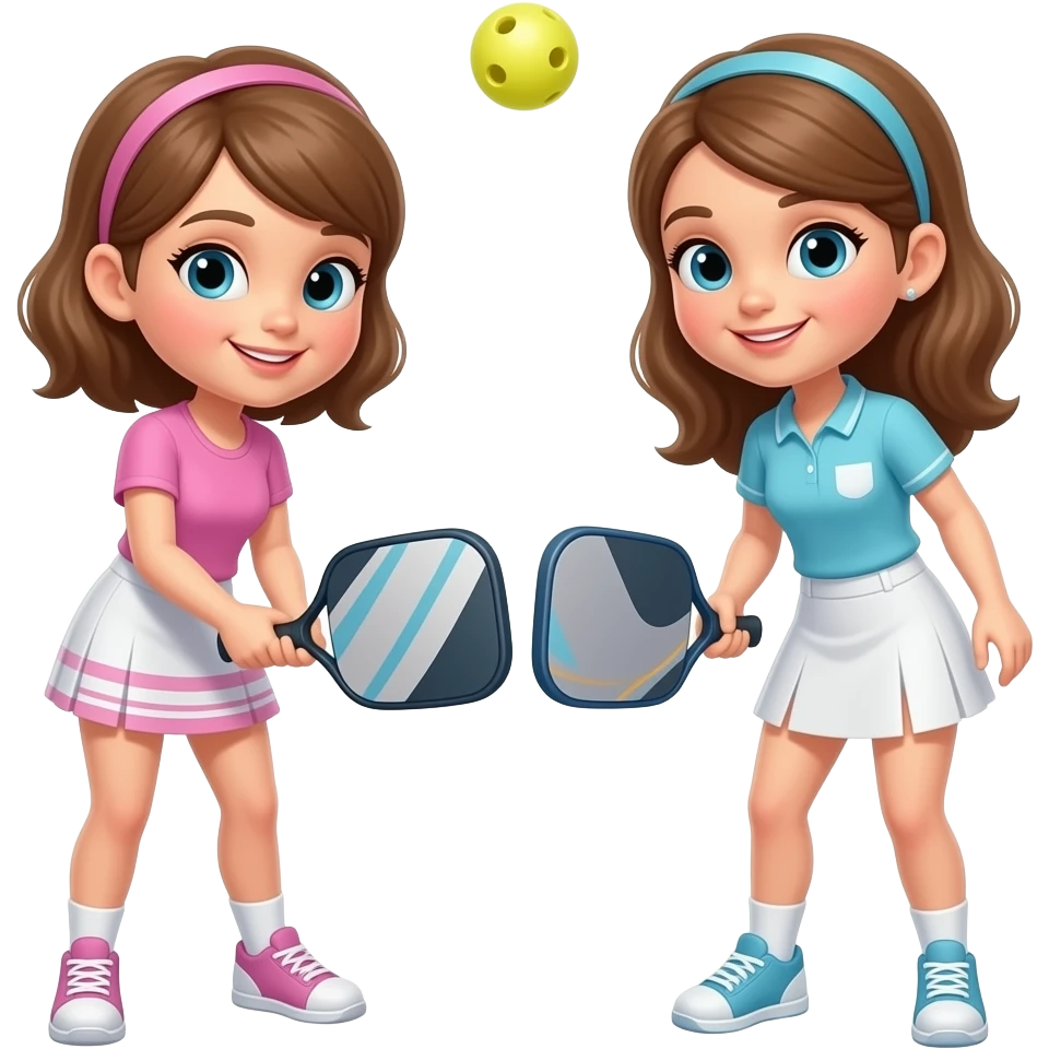 Girls playing pickleball emoji