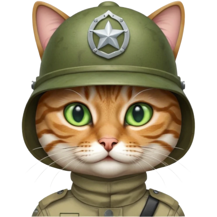 Cat with army helmet emoji