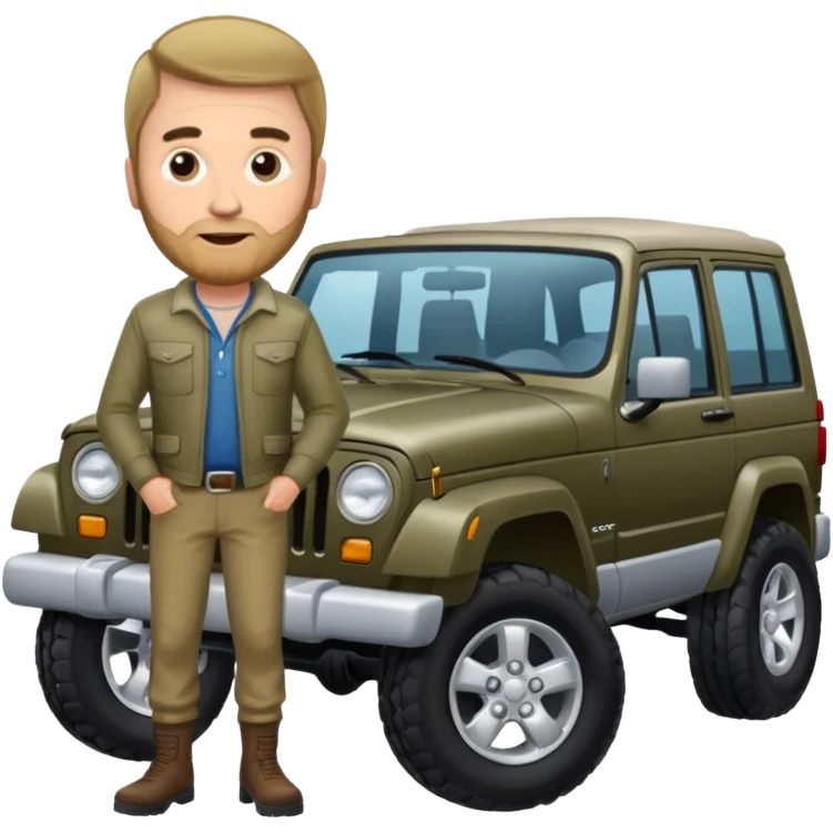man with jeep cherokee for a leg emoji
