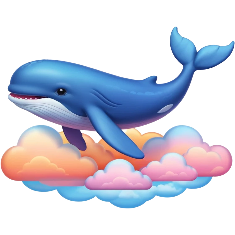 Sky Whale – Gigantic whale drifting among pastel sunset clouds. emoji