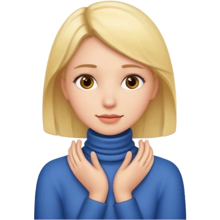 girl with her hands around her neck emoji