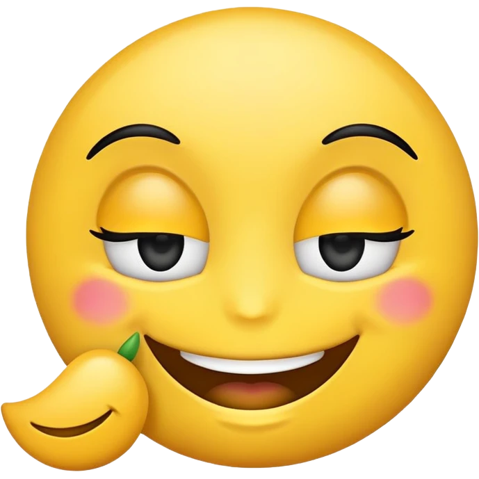 Smile emoji with eyelashes emoji