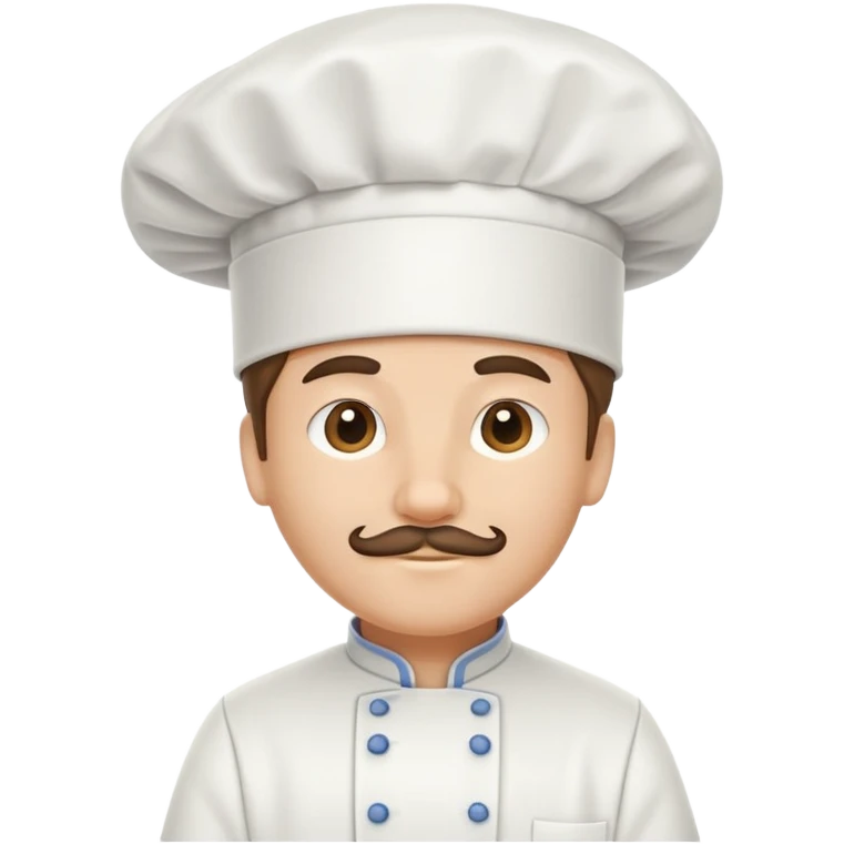 A traditional white chef's hat, tall and puffed, symbolizing culinary expertise emoji