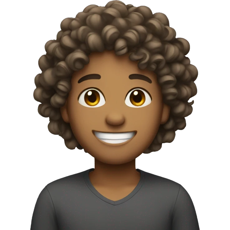 Happy with curly hair emoji