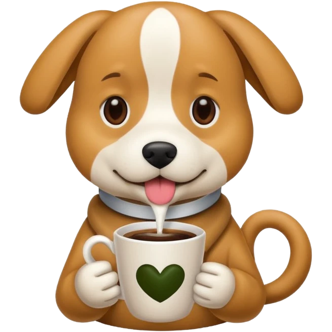 dog drinking coffee emoji