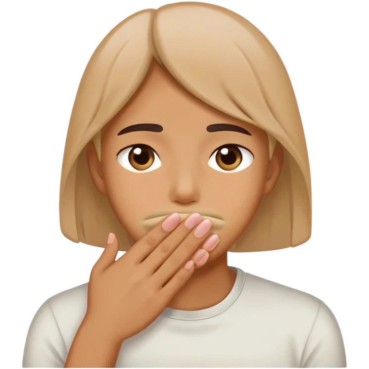 Blushing while covering mouth emoji
