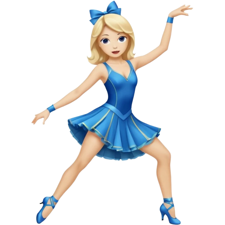 blue jazz style dance costume on blonde emoji
