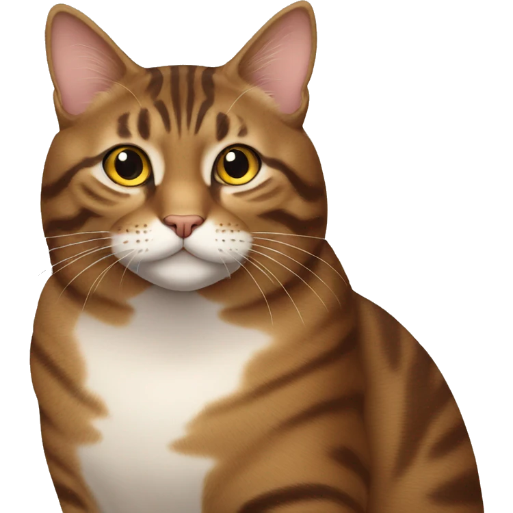 A big fat brown tabby cat emoji