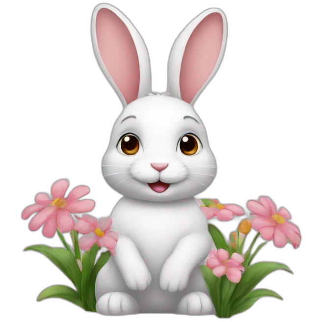Rabbit with flowers emoji