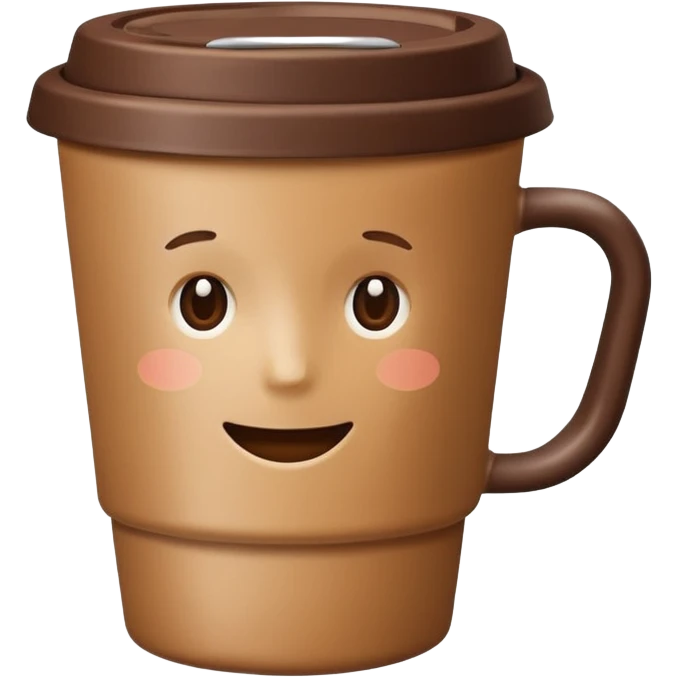 closed coffee cup with lid, no face emoji