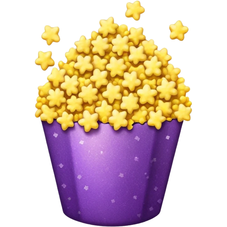Glitter purple and yellow popcorn  emoji