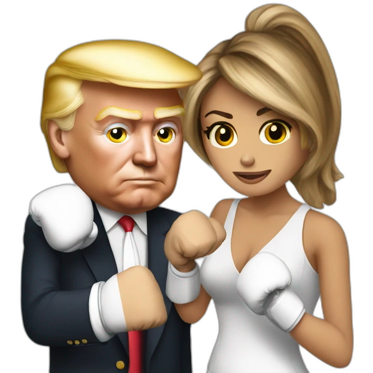 Trump boxing with melania emoji