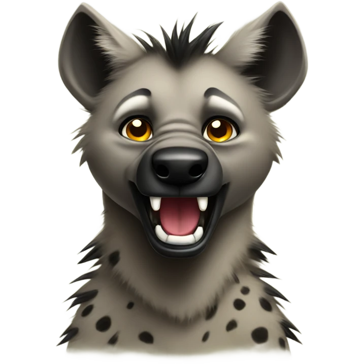 Sassy hyena tough sticking out emoji