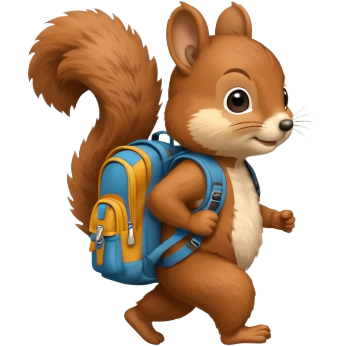a squirrel walking with a backpack
 emoji