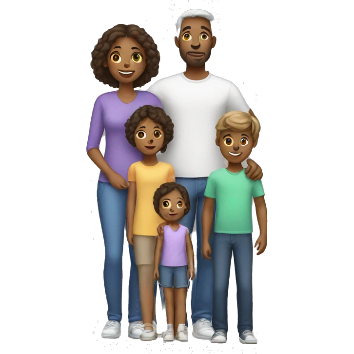 family white with three children emoji