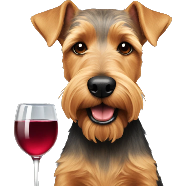 Welshterrier drinking wine emoji