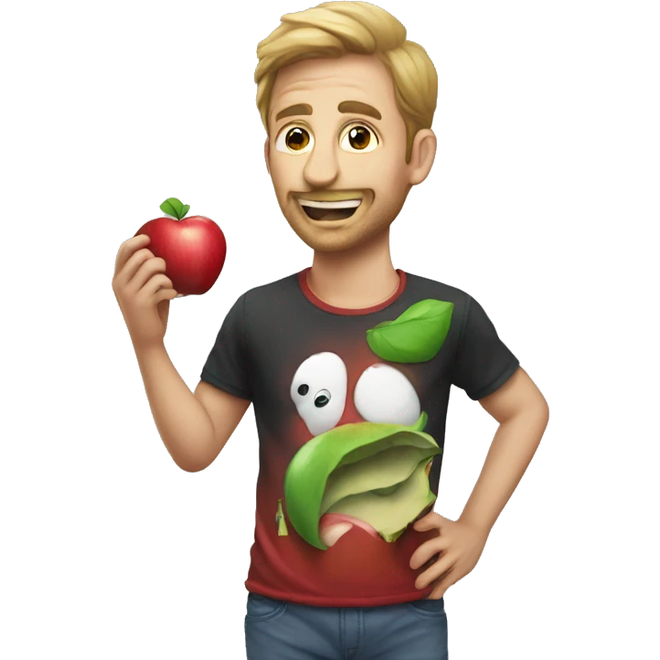 Tim Apple eating an apple shirt says APPLEYARD emoji