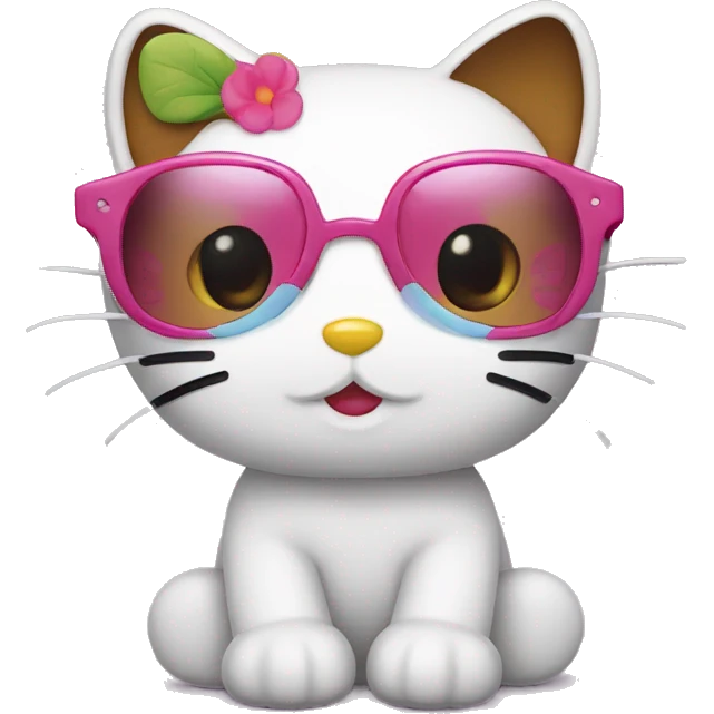 Hello kitty con lentes emoji