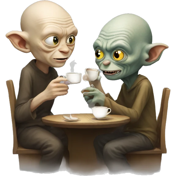 gollum and sam having a cup of tea emoji