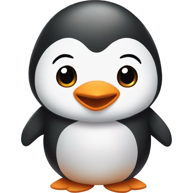 cute penguin with a brown bow on head emoji