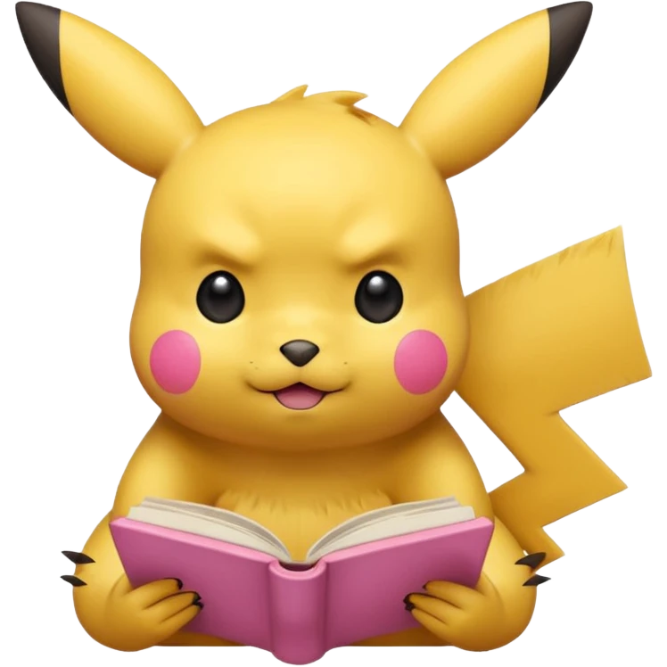 pikachu studying looking into book sweating emoji
