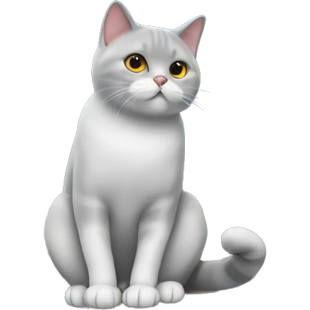 British shorthair cat sitting on Blue Moon  emoji