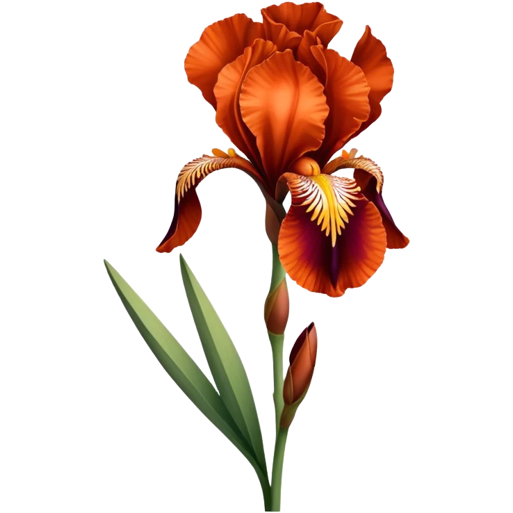 single Copper Red Iris, straight stem emoji