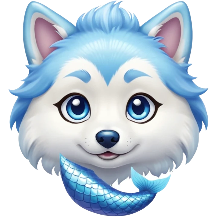 Mermaid husky emoji