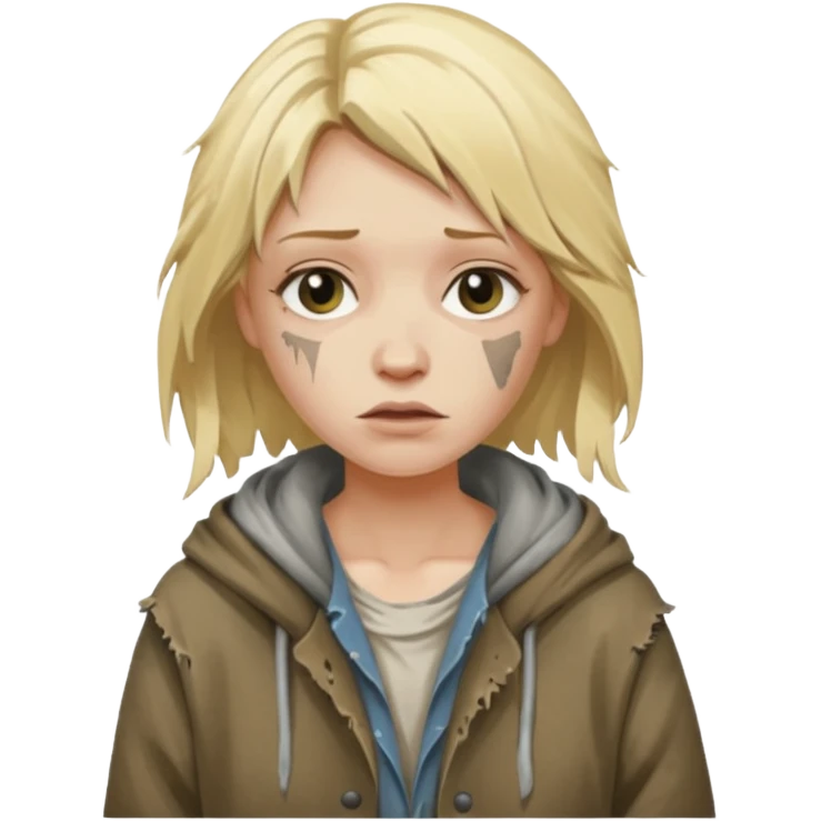a homeless blonde woman emoji