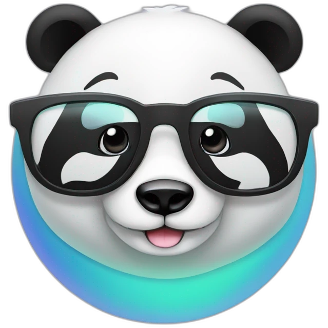 panda bear with glasses feels happy in a wonderfull planet emoji