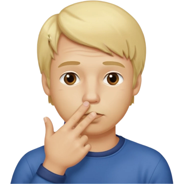 Generate a Dutchman holding his finger to his mouth. Like a secret. PNG on a transparent background. emoji