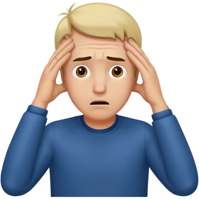 Sad man surprise men with hands on forehead emoji