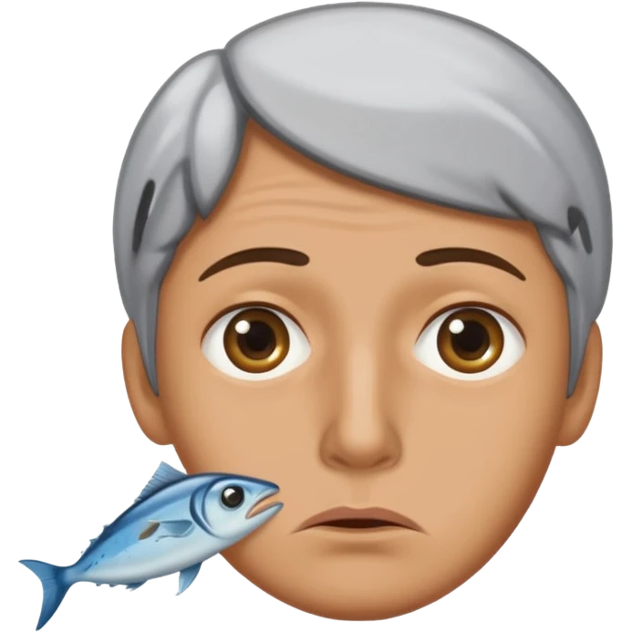 una persona con cara de anchoa preocupado con cara de anchoa el pez anchoa emoji