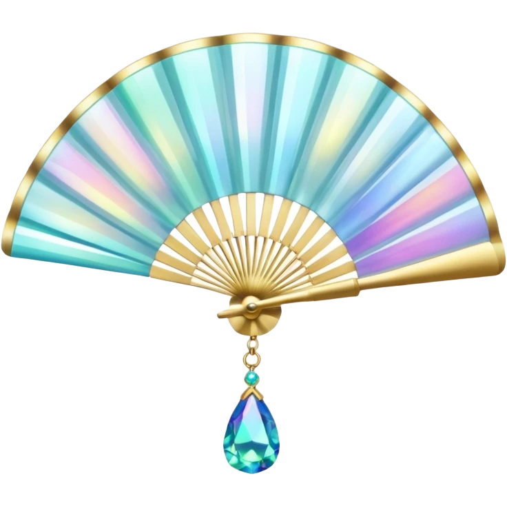 gem fan with gem accessories emoji