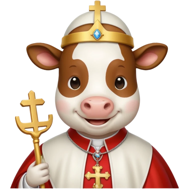 cow with a pope catholic outfit emoji