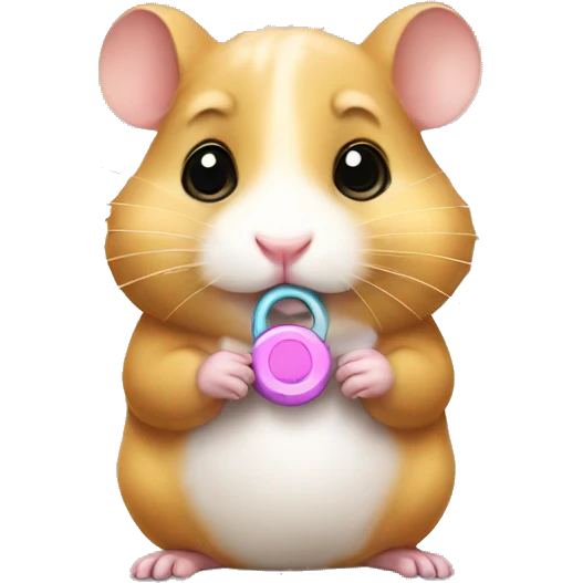Hamster with a pacifier emoji