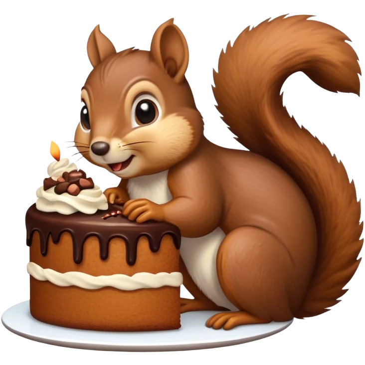 Squirrel eating cake emoji