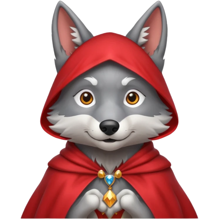 a wolf in a cape, wizard, magic in paw emoji