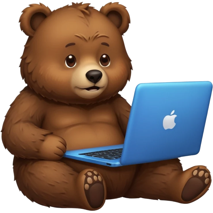 bear emoji playing and chilling pc cozy emoji