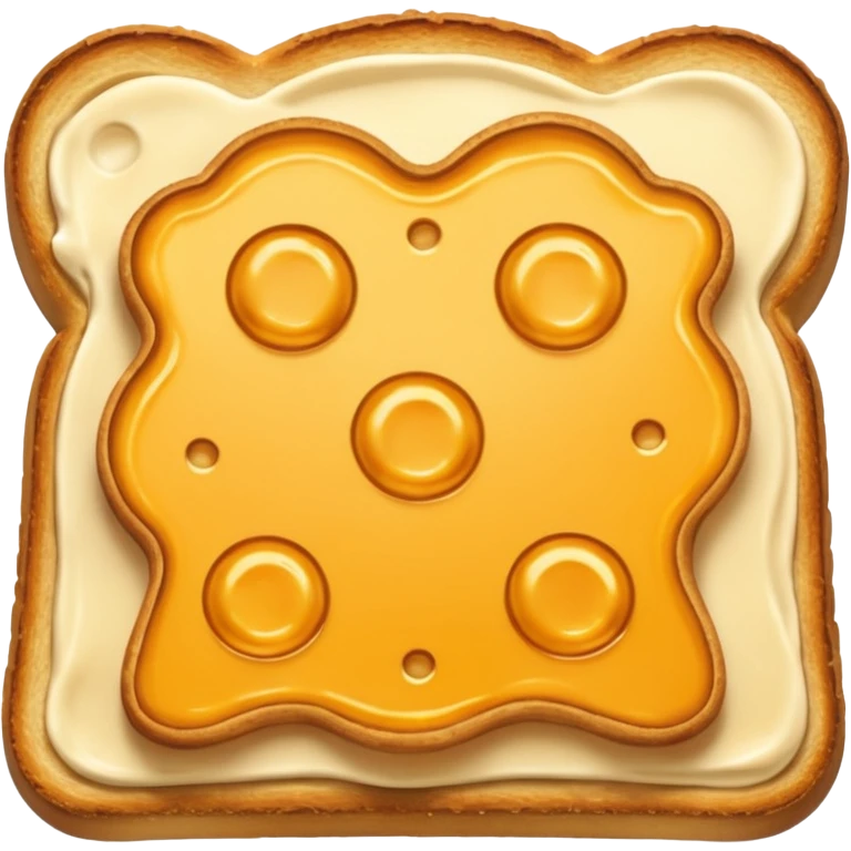 🍞🧀🍞 Closed cheese toast without a face emoji