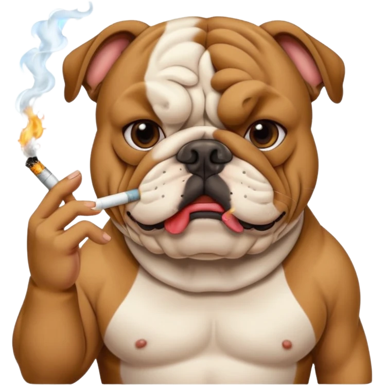 bulldog with cigarette emoji