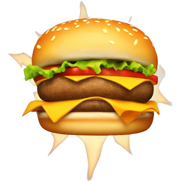 Cheeseburger on fire  emoji