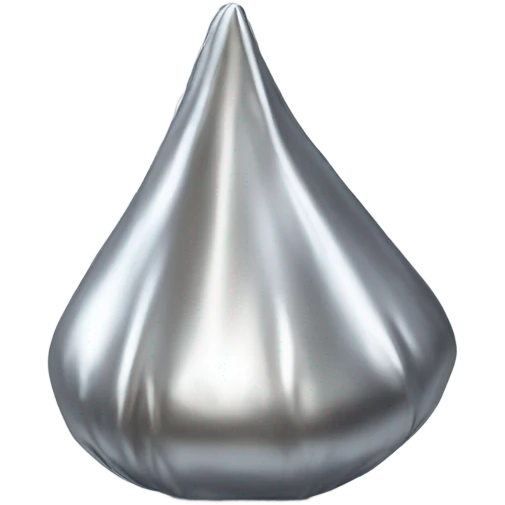 Hershey Kiss candy in a silver wrapping  emoji